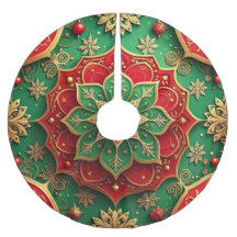 Red Gold Green Decorative Tree Skirt