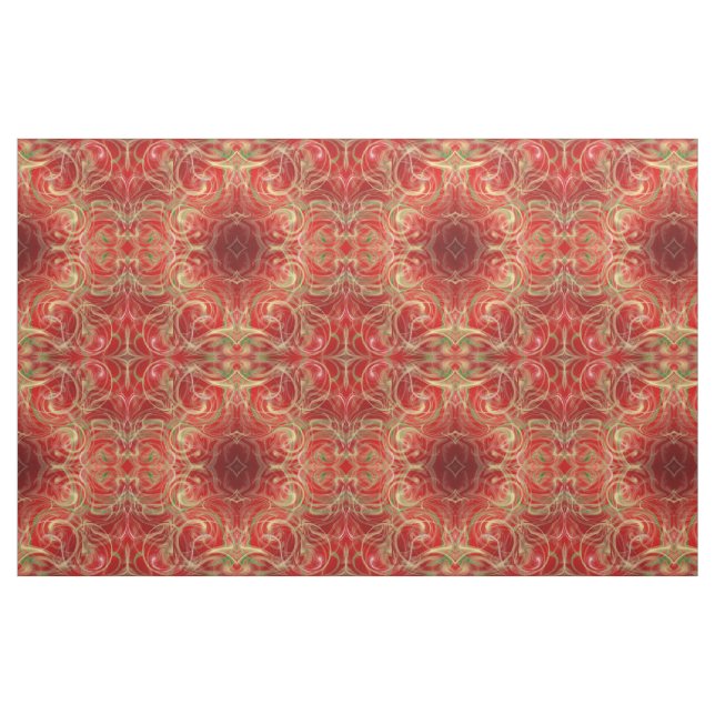 red gold green Fabric, colourful house textile Fabric (Fat Quarter)
