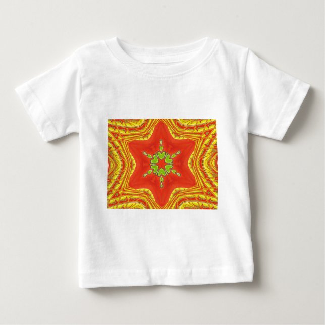 Red Gold Green Mandala Art Print Baby T-Shirt (Front)