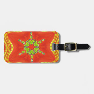 Red Gold Green Mandala Art Print Luggage Tag