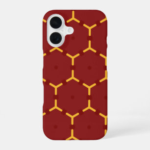 Red & Gold Hexagon Geometric Pattern Phone Case