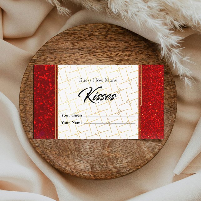 Red Gold How Many Kisses Bridal Enclosure Card (Creator Uploaded)