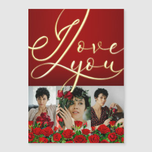 Red Gold  I Love You Red Valentine’s Photo Collage