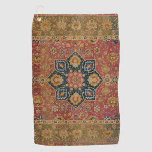 Red Gold Kashan Carpet Rug Persian Asian Golf Towel