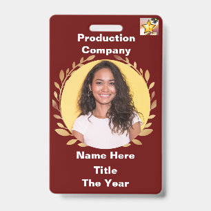 Red Gold Leaf ID Badge