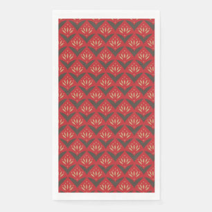 Red gold lotus vintage ethnic pattern napkin