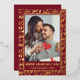 Red & Gold Love Valentines Day Photo