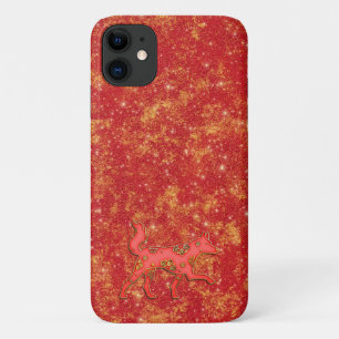 Red Gold Lunar Chinese New Year Zodiac Dog Case-Mate iPhone Case