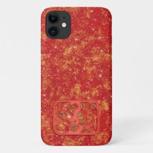 Red Gold Lunar Chinese New Year Zodiac Monkey Case-Mate iPhone Case
