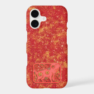 Red Gold Lunar Chinese New Year Zodiac Pig
