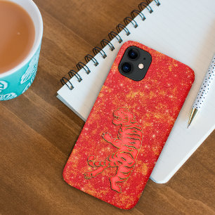 Red Gold Lunar Chinese New Year Zodiac Tiger Case-Mate iPhone Case
