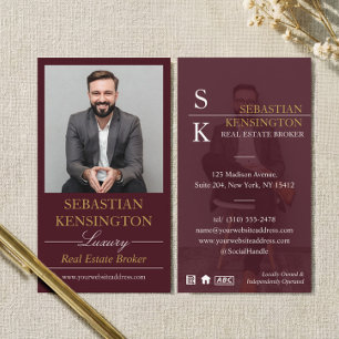 Red Gold Luxury Real Estate Broker Professional Business Card