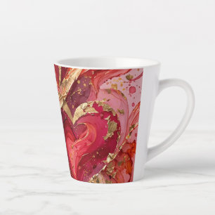 Red & Gold Marble design Latte Cup