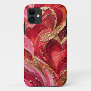 Red & Gold Marble iPhone 11 Case