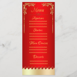 Red gold menu