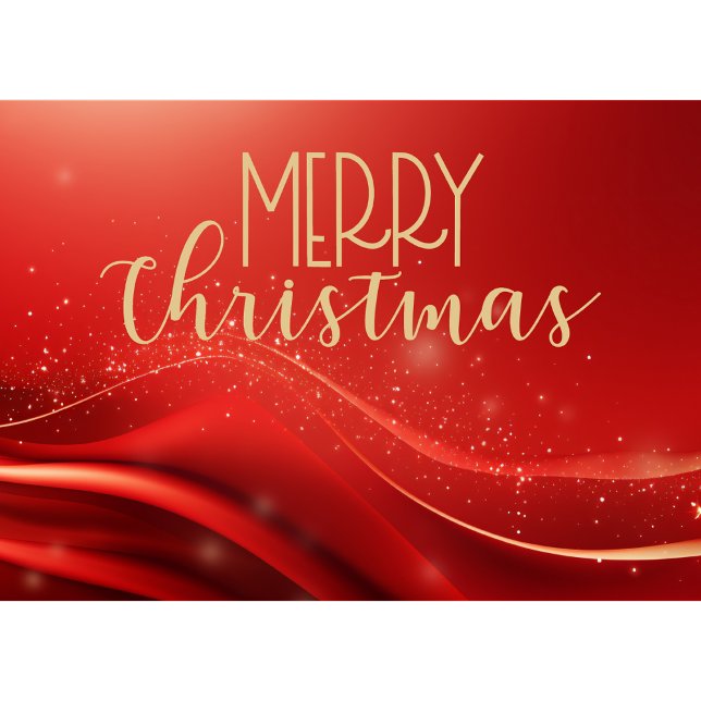 Red Gold Merry Christmas Business Holiday Card (Creator Uploaded)