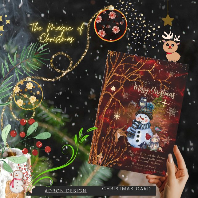 RED GOLD Merry Christmas Holiday Card (RED GOLD Merry Christmas Holiday Card)