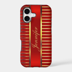 Red & Gold Metallic Stripes