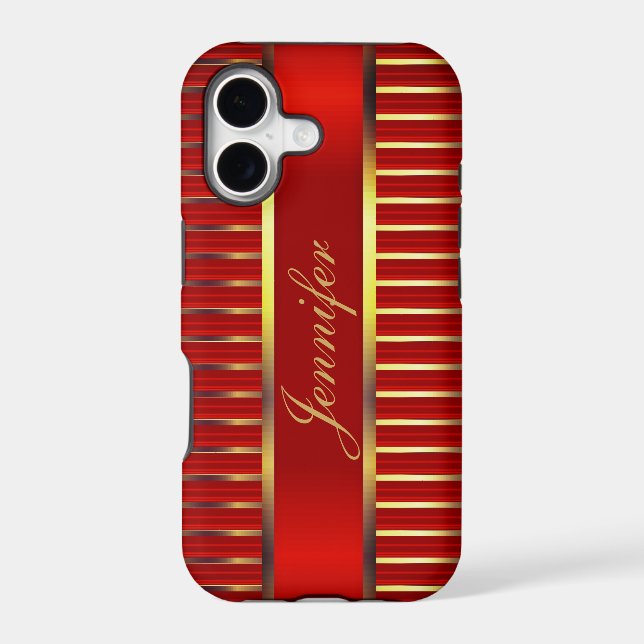 Red & Gold Metallic Stripes  (Back)