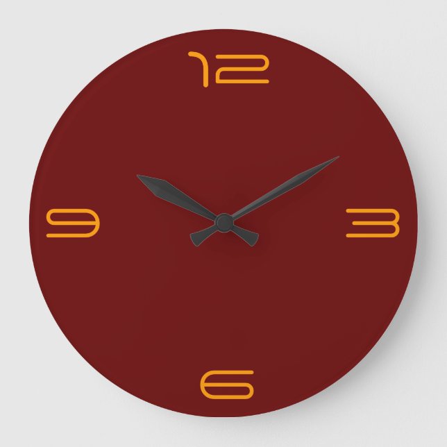 Red/ Gold Minimalist > Plain Wall Clocks/ Large Clock (Front)
