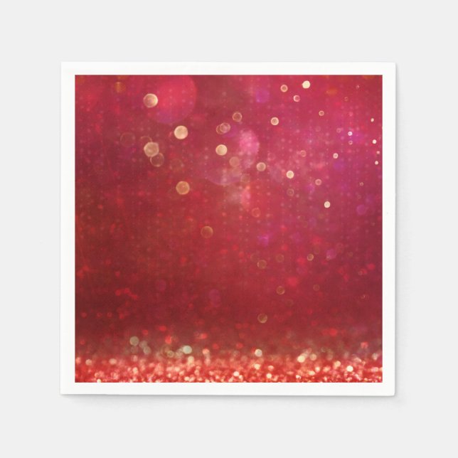 Red & Gold Moroccan Arabian Nights Wedding Napkin (Front)