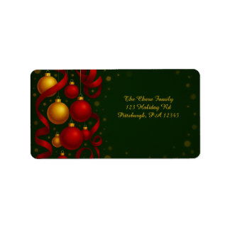 Red & Gold Ornament shipping Label