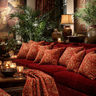 Red & Gold Paisley Pattern Throw - Room Design  Blanket