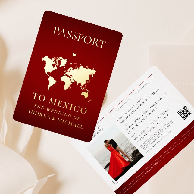 Red Gold Passport Travel Destination Wedding Real (Creator Uploaded)