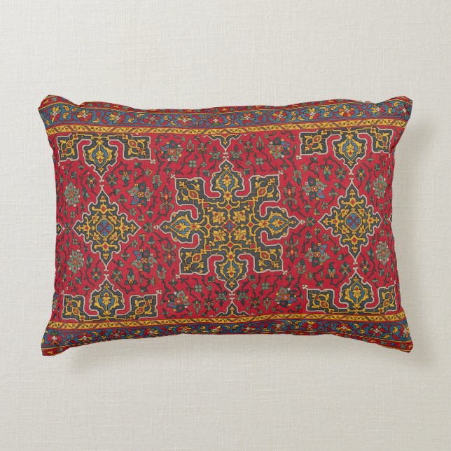 Red & Gold Persian Rug Decorative Cushion (Front)