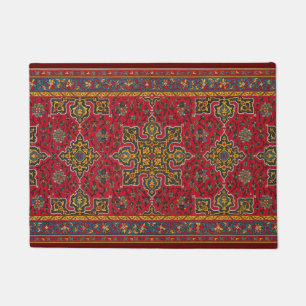Red & Gold Persian Rug Doormat