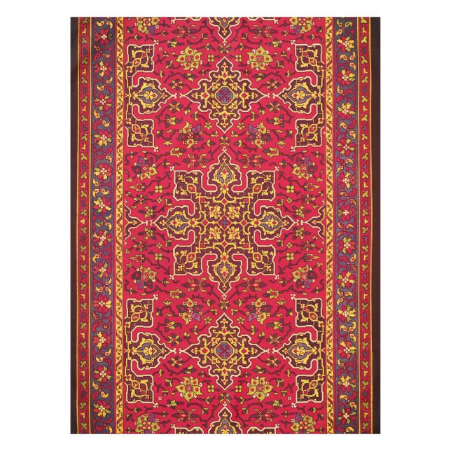 Red & Gold Persian Rug Tablecloth (Front)