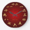 Red & Gold Personalised Chinese Calligraphy Clock