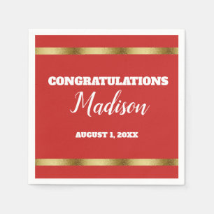 Red Gold Personalised Trunk Party Napkin
