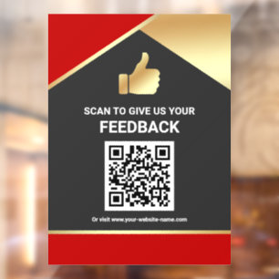 Red Gold QR Code Customer Feedback Review