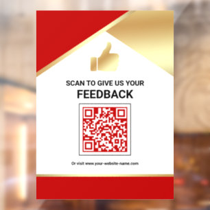 Red Gold QR Code Customer Feedback Review