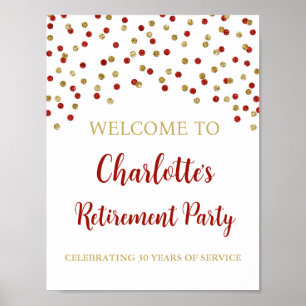 Red Gold Retirement Party 8.5x11 Poster