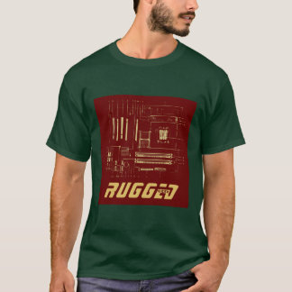 red gold Rugged Geek | Circuit Board | Tech T-Shirt