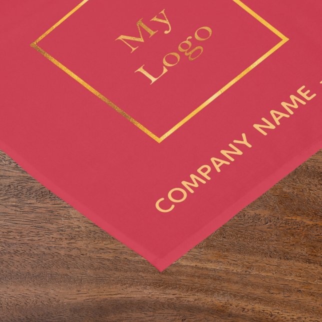 Red gold salon business logo short table runner (Creator Uploaded)