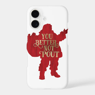 Red & Gold Santa Toy bag You Better Not Pout