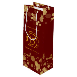 Red & Gold School College Class Reunion Wine Gift Bag