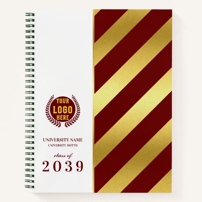 Red Gold School College University Graduation Day Notebook (Front)