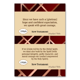 Red Gold Scripture Reference Card for Game