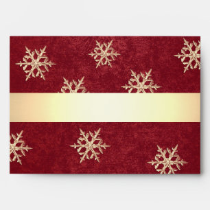 Red gold snowflakes Holiday Envelope