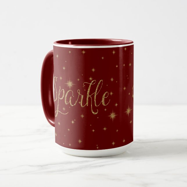 Red Gold Sparkles Mug (Front Left)