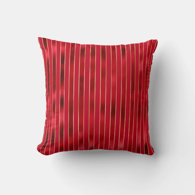 Red/Gold Striped  Cushion (Front)