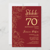 Red Gold Surprise 70th Birthday Invitation (Front)