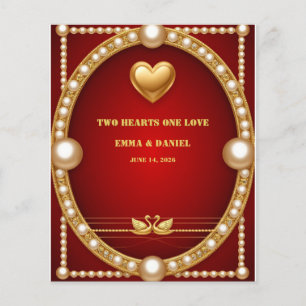 Red Gold Swan Wedding Couple Decor 💍 Flyer