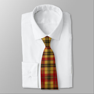 Red & Gold Tartan Plaid Tie
