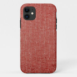 Red & Gold Thin Vertical Stripe Fabric Texture Case-Mate iPhone Case
