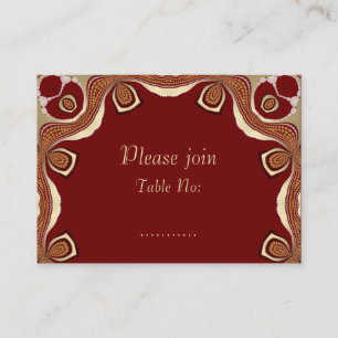 Red+Gold Tribal Royal Event Table Place Card